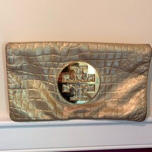 Tory Burch Reva Gold Clutch